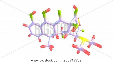 Doxycycline Molecular Structure Isolated On White