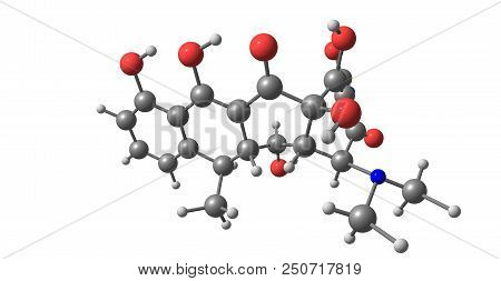 Doxycycline Molecular Structure Isolated On White