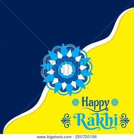 Illustration Of Greeting Card With Decorative Rakhi For Raksha Bandhan, Indian Festival For Brother 