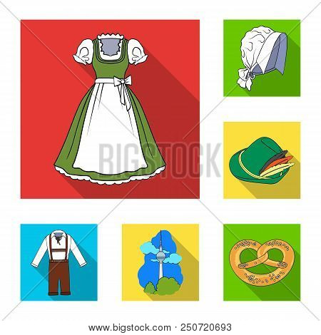 Country Germany Flat Icons In Set Collection For Design. Germany And Landmark Vector Symbol Stock  I