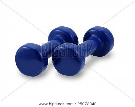 LadiesÃ¢â¬â¢ dumbbells, isolated on the white background, clipping path included