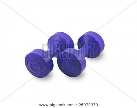 Ladiesâ dumbbells, isolated on the white background, clipping path included