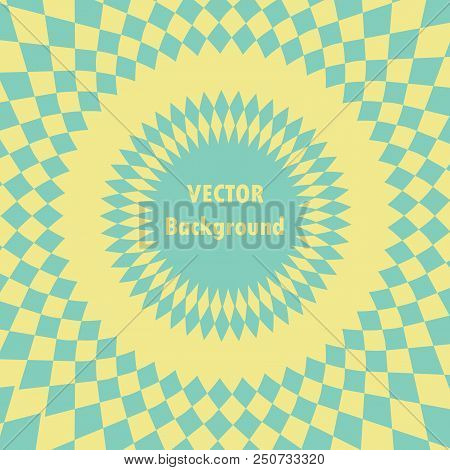 Banner With Optical Effect, Geometric Background With Round Frame For Text In The Center, Pop Art Ba