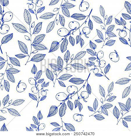Hand Drawn Floral  Seamless Pattern Vector Illustration