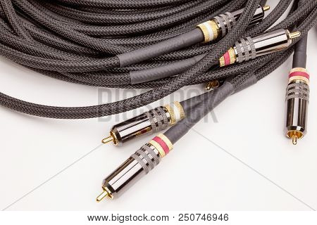 Audio Video Cables Isolated On White Background