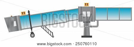 Glass Aero Bridge Or Jetway Or Jet Bridge Isolated
