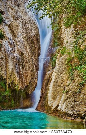 Krushuna Waterfall In Bulgaria At The Springtime