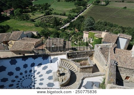 Photography Showing A The Village Of Grignan And Its Surrounding Area. The Photography Was Taken Fro