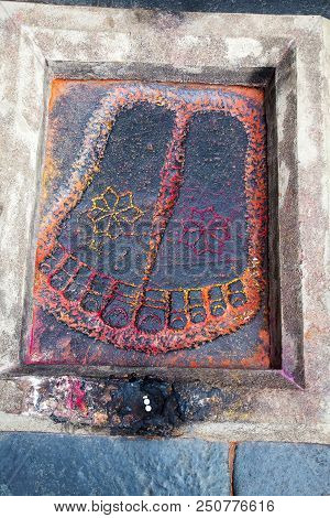 Footprint Of Lord Vishnu, Chennakeshava Temple. Belur, Karnataka India
