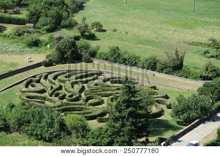 Photography Showing The French Garden Of The Castle Of Grignan. The Photography Was Taken From The S