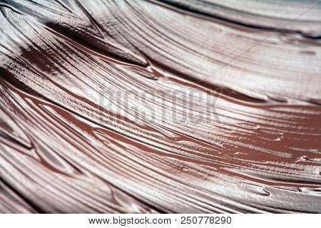 Chocolate Paint Or Chocolate Glaze Texture. Copyspace, Macro