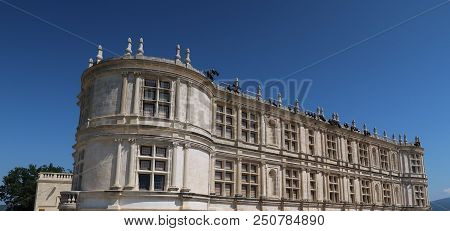 Grignan, France - July 17, 2018: Photography Showing The Castle Of Grignan. The Photography Was Take