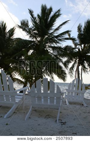 Sedie da spiaggia tropicale
