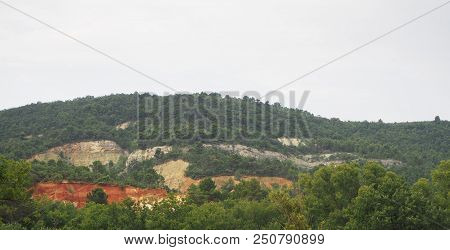 Rustrel, France - July 14, 2018: Photography Showing A Magnificent Landscape. The Photography Was Ta
