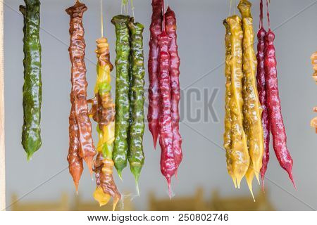 Churchchel For Sale At Local Market - It Is The Eastern Dessert Of Grape Juice And Nuts