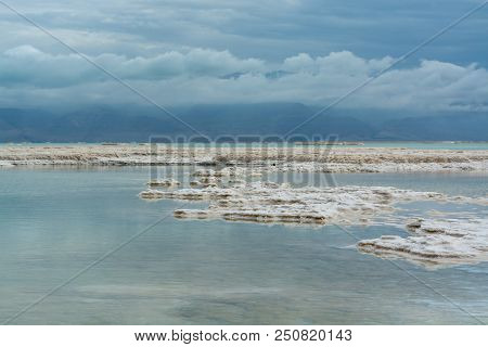 Lowest Salty Lake In World Below Sea Level Dead Sea, Full Of Minerals Near Luxury Vacation Resort Ei