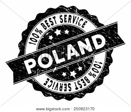 Poland Stamp With Best Quality Title. Vector Black Seal Watermark Imitation With Grunge Surface. Rew