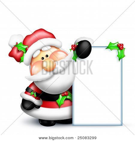 Gumdrop Santa con un cartel de alto