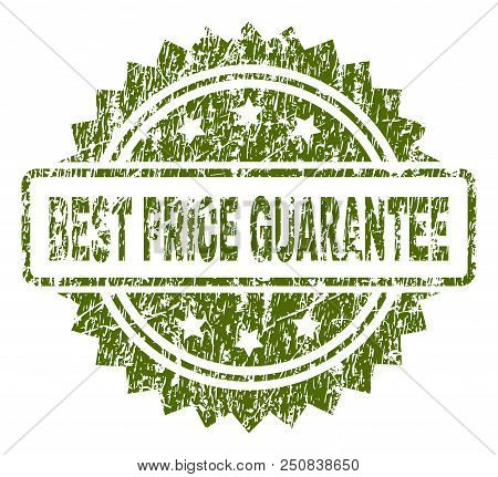 Best Price Guarantee Stamp Seal Watermark With Rubber Print Style. Green Vector Rubber Print Of Best