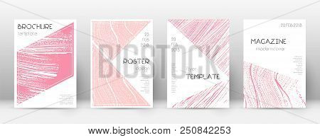 Cover Page Design Template. Triangle Brochure Layout. Classy Trendy Abstract Cover Page. Pink And Bl