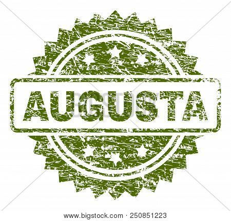 Augusta Stamp Seal Watermark With Rubber Print Style. Green Vector Rubber Print Of Augusta Caption W