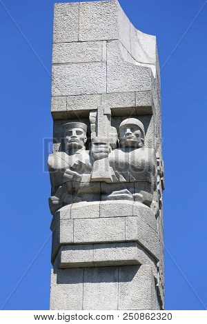 Gdansk - Westerplatte, Poland - June 5, 2018: Westerplatte Monument In Memory Of The Polish Defender