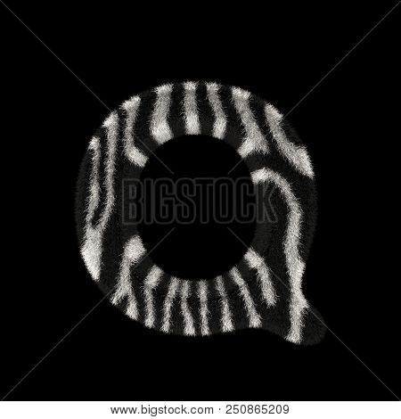 Illustration 3d Rendering Creative Illustration Zebra Print Furry Letter Q