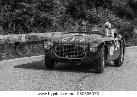 Pesaro Colle San Bartolo , Italy - May 17 - 2018 : Ferrari 340 America Spider Vignale	1952 Old Racin