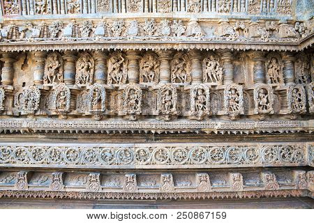 Ornate Perforated Window And Decorative Friezes With Deities, Dancers And Other Figures, Chennakesha