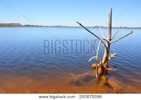 Copper Red Polluted Lake Mine In Gossan Cobre Huelva Spain