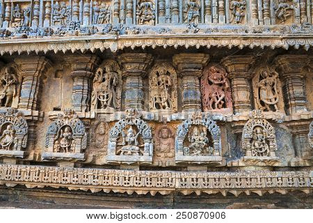 Decorative Friezes With Deities, Dancers And Other Figures, Chennakeshava Temple. Belur, Karnataka, 