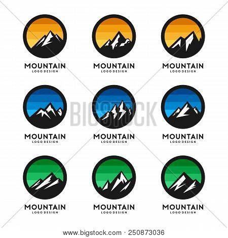 Mountain Logo Template Vector Set. Abstract Mountain Logo Design
