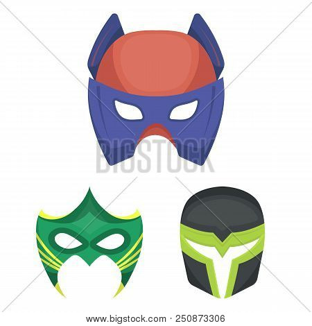 Carnival Mask Cartoon Icons In Set Collection For Design.mask On The Eyes And Face Vector Symbol Sto