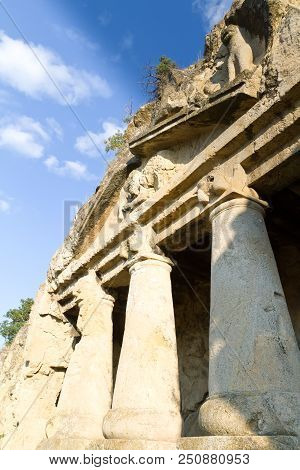 Ancient Rock Tomb Near The Turkish City Boyabat, Turkey, Asia
