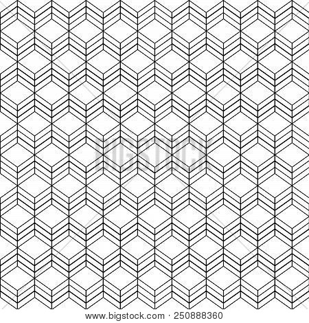 Hexagon Seamless Lattice Geometric Pattern. Vector Illustration. Modern Stylish Texture. Repeating G