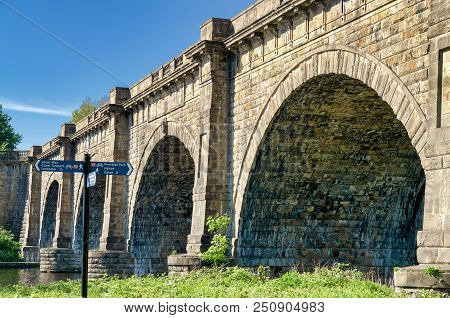 Close Up Of The Lune Aqueduct Near Lancaster, Which Carries The Lancaster Canal Over The River.