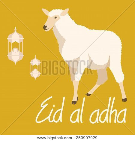 Muslim Holiday  Kurban  Bajram  Eid Al -adha Vector Illustration  Flat