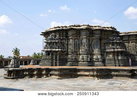 Chennakeshava Temple Complex, Belur, Karnataka, India. General View From The Kalyan Mandapa At South