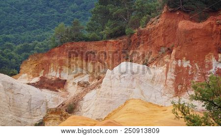 Rustrel, France - July 14, 2018: Photography Showing A Magnificent Landscape. The Photography Was Ta