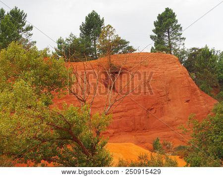 Rustrel, France - July 14, 2018: Photography Showing A Magnificent Landscape. The Photography Was Ta