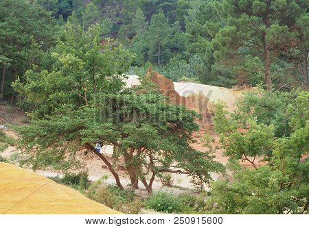Rustrel, France - July 14, 2018: Photography Showing A Magnificent Landscape. The Photography Was Ta