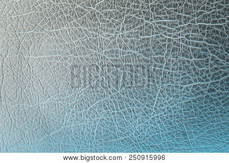 Texture Of Silvery Blue Dermantinow Leather Cover For Tablet Closeup Background For Design