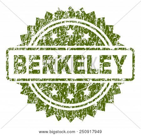 Berkeley Stamp Seal Watermark With Rubber Print Style. Green Vector Rubber Print Of Berkeley Tag Wit