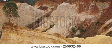 Rustrel, France - July 14, 2018: Photography Showing A Magnificent Landscape. The Photography Was Ta