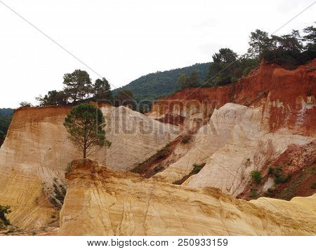 Rustrel, France - July 14, 2018: Photography Showing A Magnificent Landscape. The Photography Was Ta