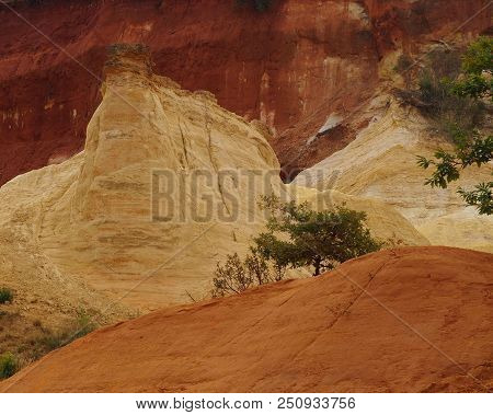 Rustrel, France - July 14, 2018: Photography Showing A Magnificent Landscape. The Photography Was Ta