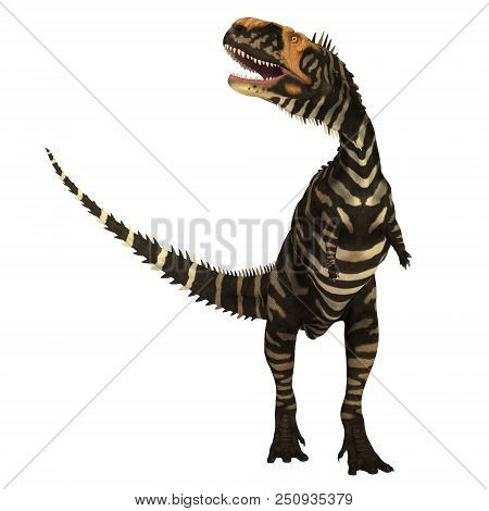 Rajasaurus Dinosaur On White 3d Illustration - Rajasaurus Was A Carnivorous Theropod Dinosaur That L