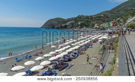 Levanto (la Spezia), 24 July 2018: Favorite Destination For Tourists During The July Holidays