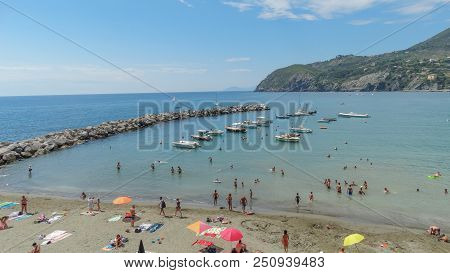 Levanto (la Spezia), 24 July 2018: Favorite Destination For Tourists During The July Holidays
