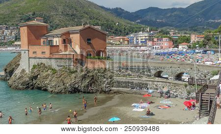 Levanto (la Spezia), 24 July 2018: Favorite Destination For Tourists During The July Holidays